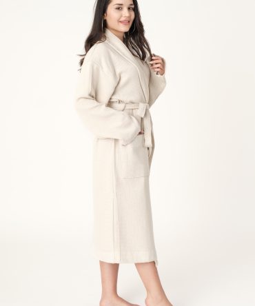 Lajel Elya | Premium Bornoz | %100 Pamuk | Otel, Spa, Ince, Krem,peştemal, Müslin | Unisex | Onesize