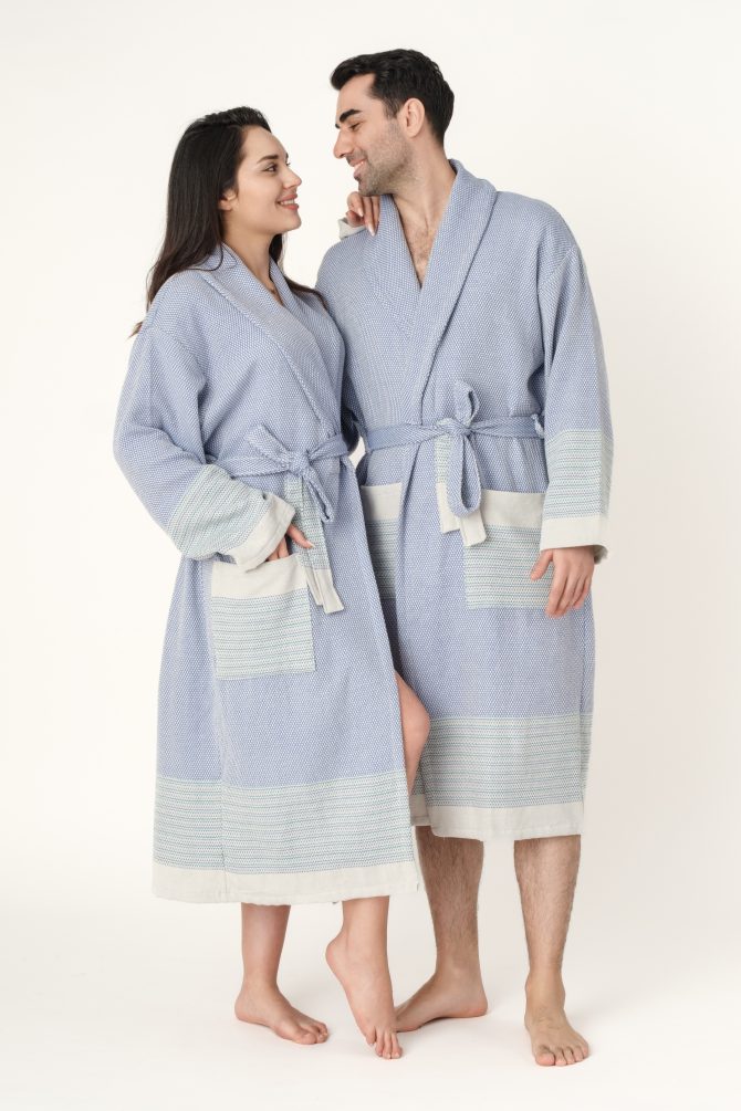 Lajel Couple | 2'li Premium Bornoz Takımı | %100 Pamuk | Otel, Spa, Ince, Müslin | Unisex | Onesize