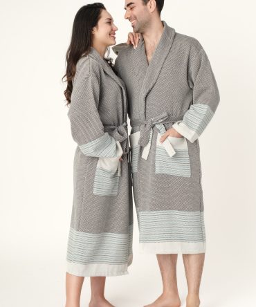 Lajel Couple | 2'li Premium Bornoz Takımı | %100 Pamuk | Otel, Spa, Ince, Müslin | Unisex | Onesize
