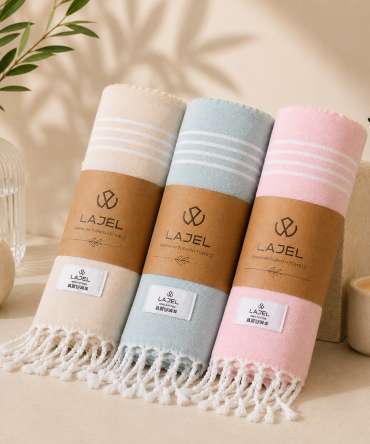Lajel Luxury 3'lü Takım %100 Pamuk Peştemal Plaj, Deniz, Spa Havlusu 90x170
